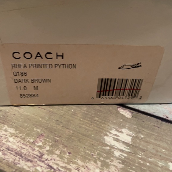 NIB, COACH Vintage Rhea Printed Python Sandals, size 11 - Picture 9 of 12